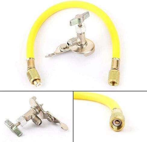 HVAC Charging Kit R12 R22 Can Tap Tapper With Recharge Hose Valve Stainless Steel Construction For Air Conditioning System Maintenance 36cm Length in Saudi Arabia