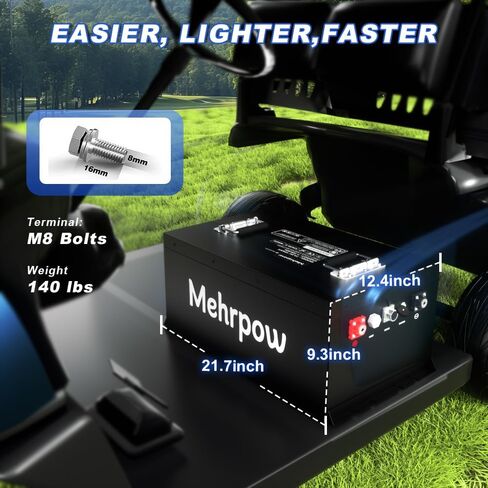 72V 105Ah LiFePO4 battery, built-in Bluetooth 200A BMS and LCD display, IP65 waterproof and dustproof, 83.9V 15A lithium battery charger, perfect for large golf carts (72V105AH with charger) in Saudi Arabia