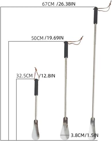 Stretchable shoehorn Stainless steel adjustable shoehorn Long handle Metal shoe foot Portable and foldable in Saudi Arabia