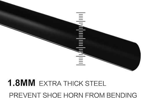 31.5inch Extra Long Handled Metal Shoe Horn,Extra Long Stainless Steel Shoe Spoon for Back Pain,Steel Shoehorn For Boots,Shoehorn for Elderly, Senior, Children, Pregnant Women-Black & Heavy Duty in Kuwait