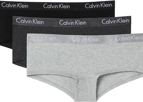 Calvin Klein womens Motive Cotton Boyshort Panties, 3 Pack in Saudi Arabia