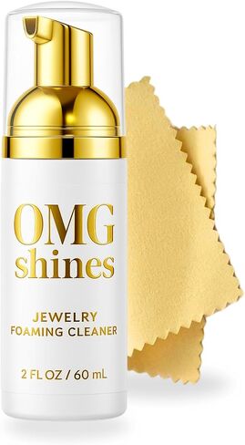 Jewelry Cleaner Solution Foam with Polishing Cloth, Biodegradable Formula for Gold, Silver, Gemstones, Tarnish Remover, Safe Gentle Formula, 2oz – Compatible with Wedding Rings, Necklaces, Earrings in Saudi Arabia