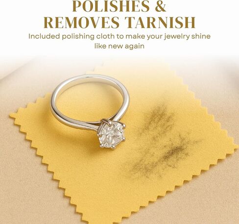 Jewelry Cleaner Solution Foam with Polishing Cloth, Biodegradable Formula for Gold, Silver, Gemstones, Tarnish Remover, Safe Gentle Formula, 2oz – Compatible with Wedding Rings, Necklaces, Earrings in Saudi Arabia
