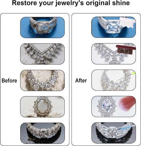 طقم تنظيف المجوهرات 14pcs ، 5 فرشاة 1 أويل إبرة 8 أداة فرشاة منظف القماش لتلميع مجموعة من المجوهرات in Kuwait