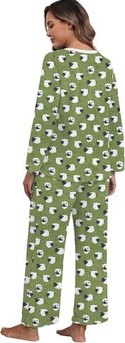 Prinstory Fluffy Flannel Winter Winter Pajamas for Women - Plush Fleece Draph ، Pajama غامضين من قطعتين مع جيوب in Saudi Arabia