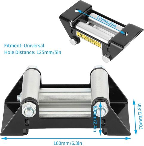 Winch Cable Roller Fairlead, 125mm/5in Hole Diatance Universal Iron Side by Side Winch Cable Roller Fair, Winch Roller Fairlead, Side by Side Winch Cable Roller Fairlead in Saudi Arabia