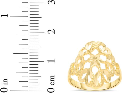 Floreo 10k Yellow Gold 17mm Intricate Floral Filigree Ring in Saudi Arabia