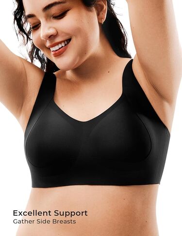 Seamless Bras for Women, Wireless Supportive Bra Comfortable No Underwire Full Coverage Push Up Bra Plus Size in Saudi Arabia