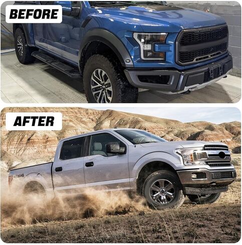 شريط الوجه الأمامي للكروم الأمامي متوافق مع 2018 2019 2020 F150 ، استبدال شريط التأثير الأصلي مع قطع ضوء الضباب in Kuwait