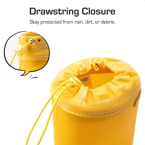 DREAM PAIRS Kids Rain Boots Boys Girls Lightweight Boots Waterproof Easy-on Outdoor Playing Rain Boot Unisex-Child,Size 7 Toddler,All Yellow,SDRB2401K in Saudi Arabia
