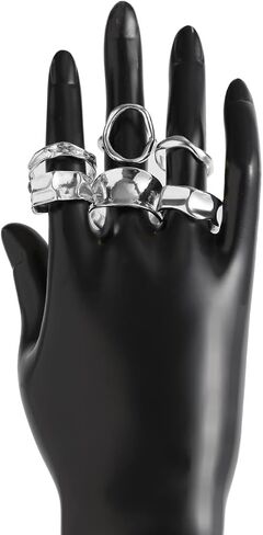 Rings for Women Chunky Rings Set Adjustable Thick Rings Big Large Stackable Ring for Women Bold Thick Statement Ring Trendy Chunky Jewelry in Saudi Arabia