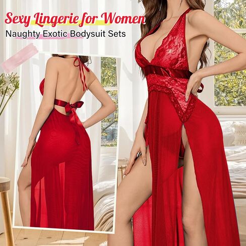 Lingerie for Women Sexy Lingerie and Panty Sets Robes 2 PCS Lace Sexy Pajama Sleepwear Nightgowns Outfits for Women in Saudi Arabia