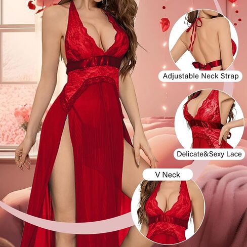 Lingerie for Women Sexy Lingerie and Panty Sets Robes 2 PCS Lace Sexy Pajama Sleepwear Nightgowns Outfits for Women in Saudi Arabia
