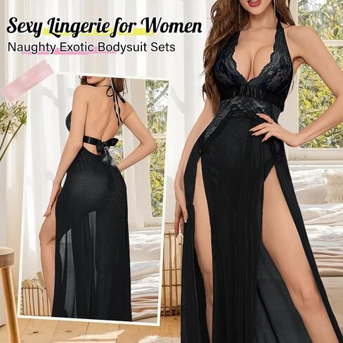 Lingerie for Women Sexy Lingerie and Panty Sets Robes 2 PCS Lace Sexy Pajama Sleepwear Nightgowns Outfits for Women in Saudi Arabia