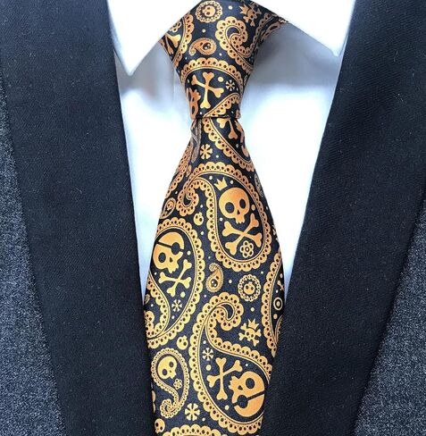 Melody Halloween Tie Pumpkin Skull Neck Tie Jack-O'-Lantern Halloween Necktie for Men in Saudi Arabia