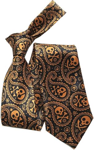 Melody Halloween Tie Pumpkin Skull Neck Tie Jack-O'-Lantern Halloween Necktie for Men in Saudi Arabia
