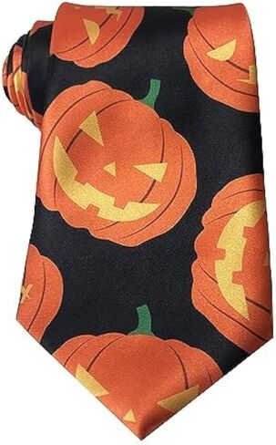 Melody Halloween Tie Pumpkin Skull Neck Tie Jack-O'-Lantern Halloween Necktie for Men in Saudi Arabia