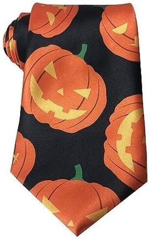 Melody Halloween Tie Pumpkin Skull Neck Tie Jack-O'-Lantern Halloween Necktie for Men in Saudi Arabia
