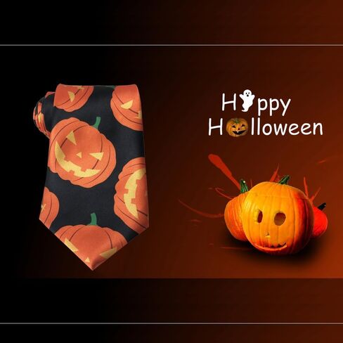 Melody Halloween Tie Pumpkin Skull Neck Tie Jack-O'-Lantern Halloween Necktie for Men in Saudi Arabia