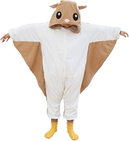 Kids Animal Onesie Pajamas Fleece Costume for Halloween, Cute Sleepwear Unisex Jumpsuit with Hood for Ages 2-12 Years in Saudi Arabia
