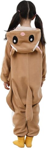 Kids Animal Onesie Pajamas Fleece Costume for Halloween, Cute Sleepwear Unisex Jumpsuit with Hood for Ages 2-12 Years in Saudi Arabia