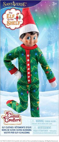 The Elf on the Shelf Claus Couture Collection Goodnight, Sleep Bright PJs - Cheerful and Snuggly Christmas Tree-Print Onesie Elf Pajamas - Scout Elf Not Included Green in Saudi Arabia