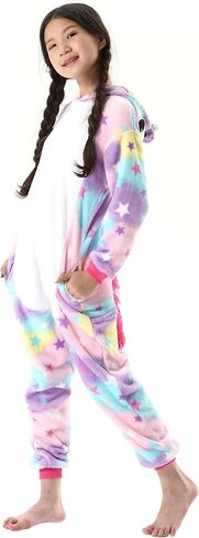 Simzoo Kids Animal Pajamas ، Boy Girls Unicorn Cosplay Costume ملابس نوم ، ملابس منزلية من قطعة واحدة 3-11Y in Kuwait
