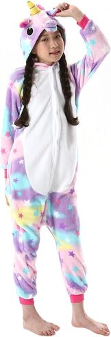 Simzoo Kids Animal Pajamas ، Boy Girls Unicorn Cosplay Costume ملابس نوم ، ملابس منزلية من قطعة واحدة 3-11Y in Kuwait