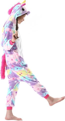 Simzoo Kids Animal Pajamas ، Boy Girls Unicorn Cosplay Costume ملابس نوم ، ملابس منزلية من قطعة واحدة 3-11Y in Kuwait