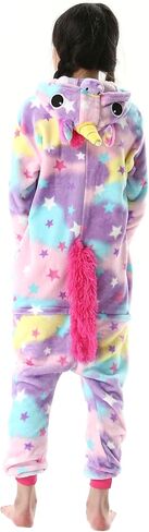 Simzoo Kids Animal Pajamas ، Boy Girls Unicorn Cosplay Costume ملابس نوم ، ملابس منزلية من قطعة واحدة 3-11Y in Kuwait