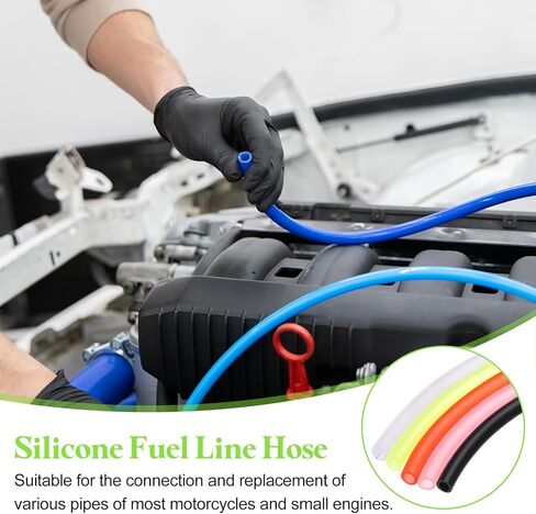 uxcell 10 Feet Fuel Line Hose, 3/16 Inch (5mm) ID Silicone Fuel Line with 20pcs Hose Clamps, Petrol Gas Tube for Motorcycle, Dirt Pit Bike, ATV, Snowmobile, Purple in Saudi Arabia
