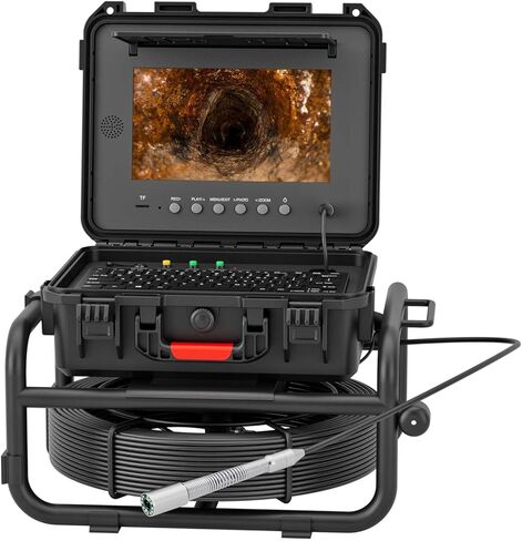 كاميرا فحص الصرف الصحي Sanyipace مع محدد موقع، التسوية الذاتية، جهاز إرسال 512 هرتز، كابل أقوى 230 قدمًا / 70 مترًا 0.2 بوصة / 5 مم، كاميرا قناة مقاومة للماء IP68 مع عداد المسافة، 1080P 1000TVL 9 بوصة IPS DVR مسجل in Kuwait