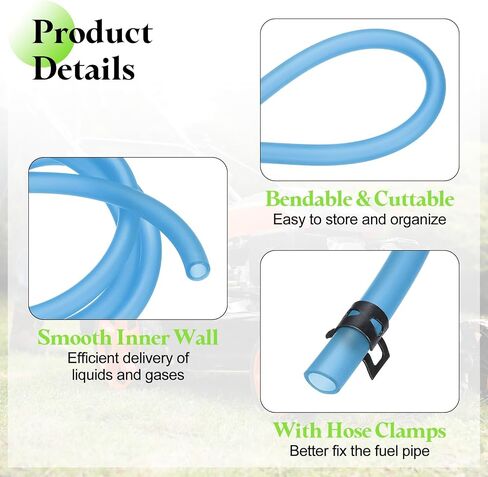 uxcell 10 Feet Fuel Line Hose, 3/16 Inch (5mm) ID Silicone Fuel Line with 20pcs Hose Clamps, Petrol Gas Tube for Motorcycle, Dirt Pit Bike, ATV, Snowmobile, Purple in Saudi Arabia