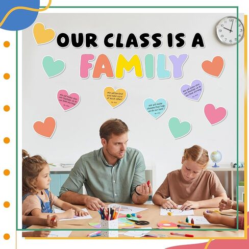 TaoBary 51 Pcs Bulletin Board Decoration Set with Our Class Is a Family Promise Letter and Love for Teachers Chalkboard School Home Door Decorations in Saudi Arabia