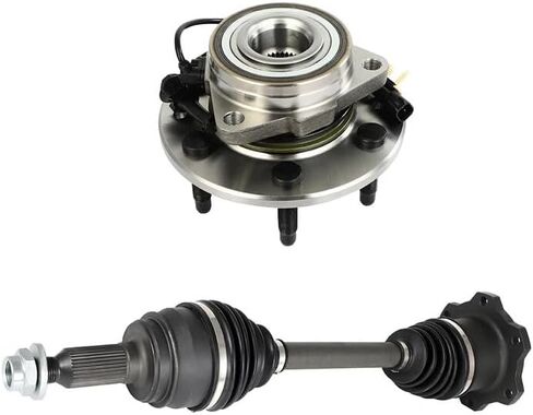 2 Pcs Front Wheel Hub Bearing and CV Axle Shaft Assembly Kit for 2015-2020 4X4 Driveline, 6 Lug Axle Joint Half Shaft with ABS Sensor Wire and Bolt-On Connection in Saudi Arabia