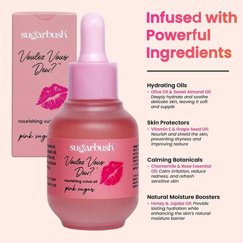 Sugarbush Voulez Vous Dew Vulva Oil - مرطب أنثوي للجفاف - ترطيب الجلد الحميمي - المكونات الطبيعية - تهيج تهيج وعدم الراحة - تخفيف انقطاع الطمث - رعاية المرأة - 1 أوقية in Saudi Arabia
