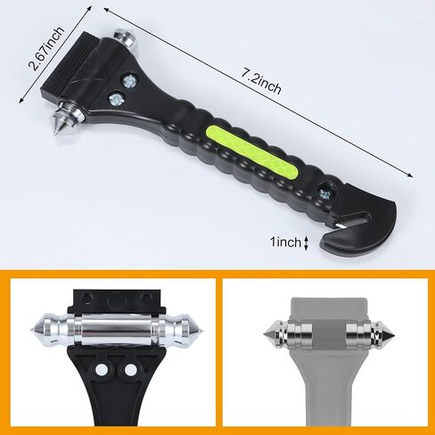 Car Safety Hammer, 2-in-1 Emergency Escape Tool with Seatbelt Cutter and Glass Breaker for Family Rescue and Traffic Accident Emergency Escape in Kuwait