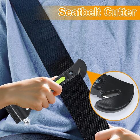 Car Safety Hammer, 2-in-1 Emergency Escape Tool with Seatbelt Cutter and Glass Breaker for Family Rescue and Traffic Accident Emergency Escape in Kuwait