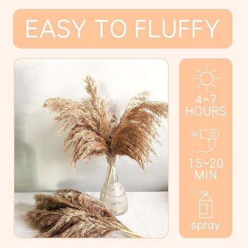 96pcs بامباس ديكور العشب ديكور مختلط بني بامباس العشب باقة رقيقة دريد الزهور بوم بوهو ديكور المنزل مجفف الزهور لحفل الزفاف الطاولة in Kuwait