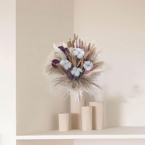 96pcs بامباس ديكور العشب ديكور مختلط بني بامباس العشب باقة رقيقة دريد الزهور بوم بوهو ديكور المنزل مجفف الزهور لحفل الزفاف الطاولة in Kuwait