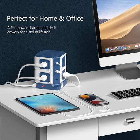 BESTEK PD 65W USB C Power Strip with Wireless Charger 8-Outlet Surge Protector, 4000 Joules,ETL Listed,Dorm Room Accessories in Kuwait