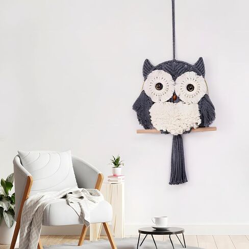 TBACW Owl Wall Hanging Tapestry, Hand Woven Boho Decorative Owl Tapestry Wall Art for Home Living Room Bedroom Decoration in Saudi Arabia
