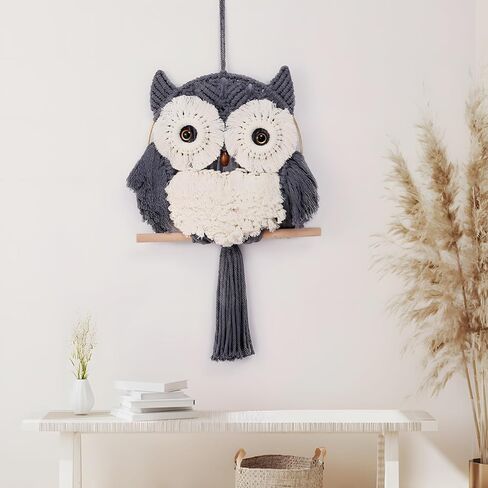 TBACW Owl Wall Hanging Tapestry, Hand Woven Boho Decorative Owl Tapestry Wall Art for Home Living Room Bedroom Decoration in Saudi Arabia