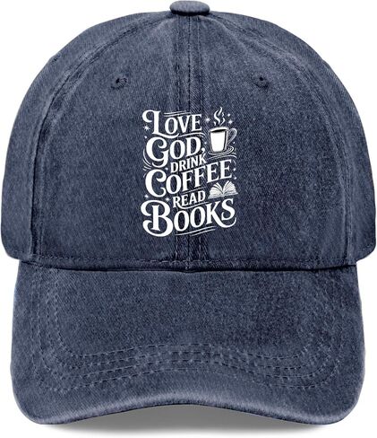 Love God Drink Coffee Read Books Hat for Mens Funny Washed Distressed Baseball in Saudi Arabia