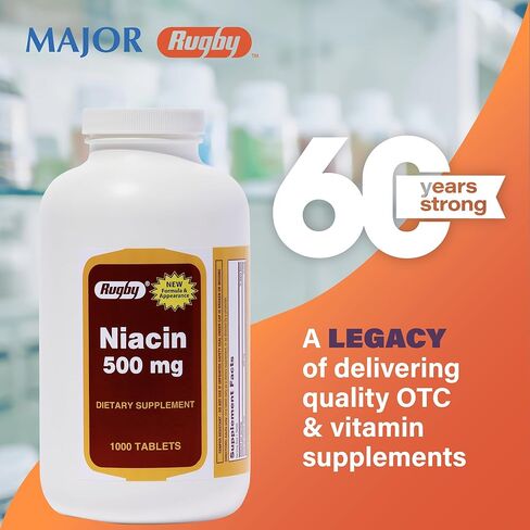 لعبة الرجبي Niacin 500 ملغ 1000 علامات تبويب حزمة من 2 in Saudi Arabia