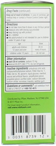 Robitussin Adult Cough+Chest Congestion DM Liquid Maximum Strength - 4 oz, Pack of 6 in Saudi Arabia