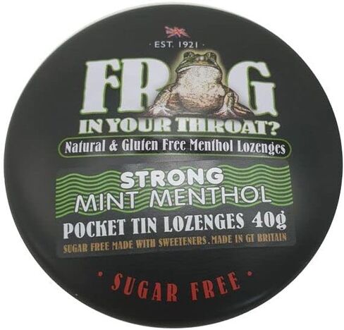 Simpkins Sugar Free Frog in Your Throat Strong Mint Menthol & Strong Blackcurrant Pocket tin Lozenges 8 x 40g TINS in Saudi Arabia