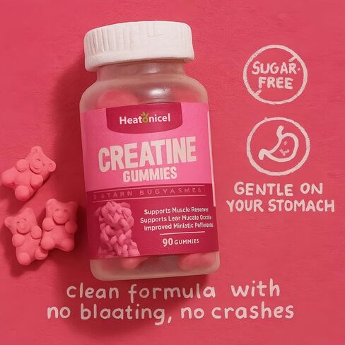 Creatine Monohydrate Gummies for Men|Women 5000mg Pre-Workout Supplement for Muscle Strength & Recovery, Energy Boost, Enhance Athletic Performance Vegan Strawberry-Flavor 90 Count in Saudi Arabia