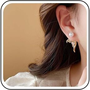 عتيقة الكريستال لؤلؤة الأذن سترة أقراط راينستون السمكة ذيل سترة أقراط الكريستال القلب أقراط بوهو بيرل تتدلى أقراط للنساء in Kuwait