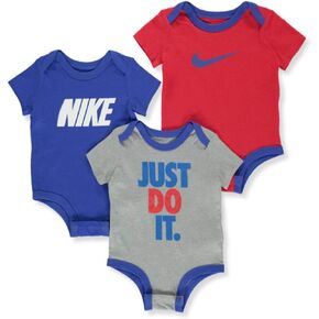 Nike Baby Bodysuits Set 3-Pack (Black/White/Grey, 3 Months) in Kuwait